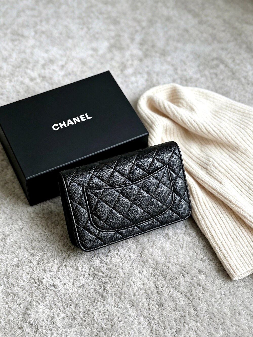 Chanel Black Quilted Wallet on Chain Bag - Picture 3 of 6